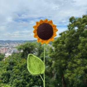 Handmade Crochet Sunflower Stem - Single piece