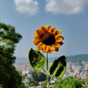 Handmade Crochet Sunflower Stem- Large
