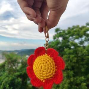 Crochet Flower Keychain